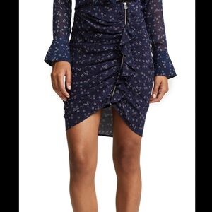 Veronica Beard Spencer Ruched mini Skirt in Navy. Size 0. Very good condition